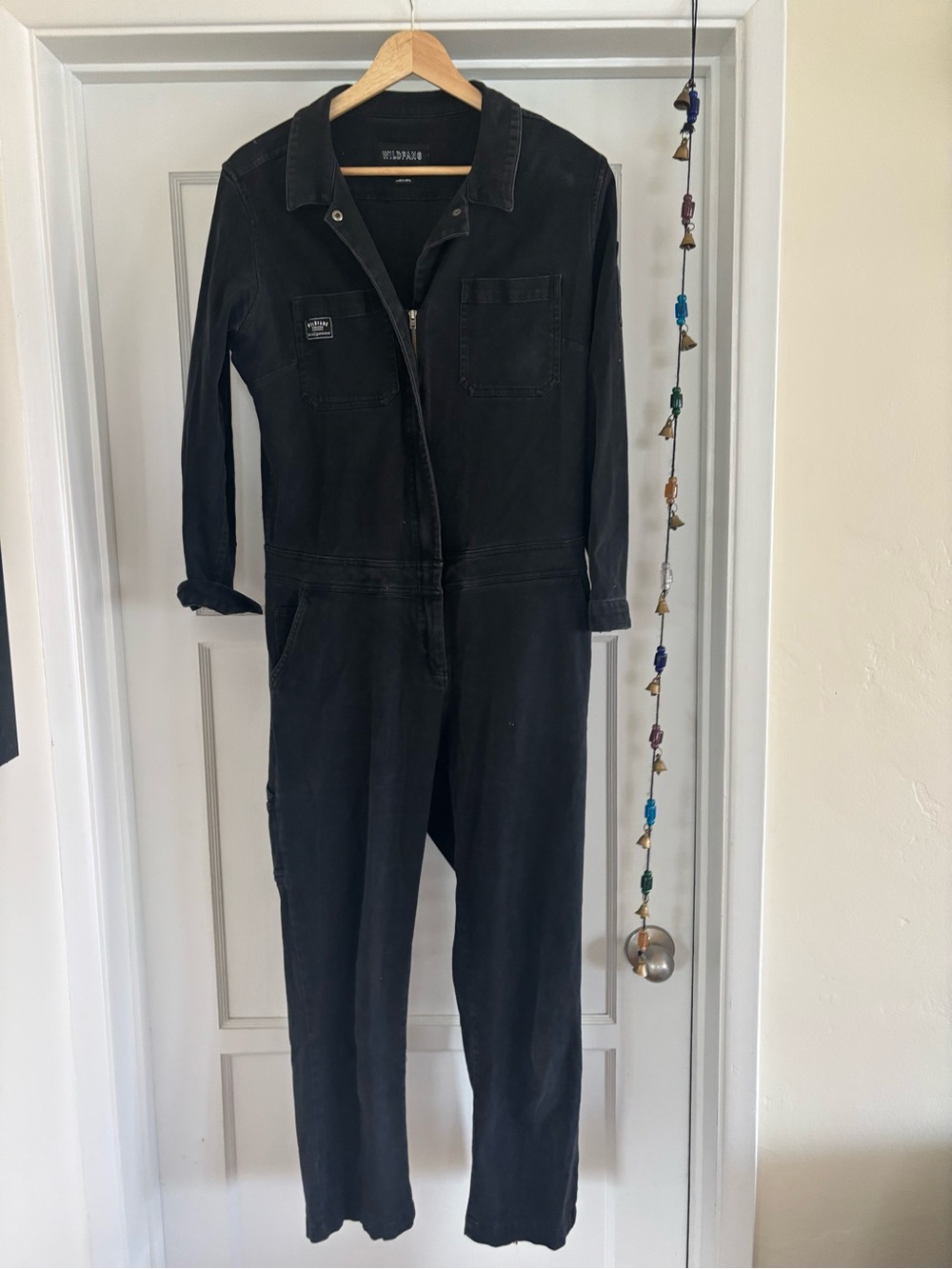 wildfang black long sleeve jumpsuit size m